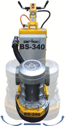 Ponçeuse de sols AirTec BS-340-EL avec tête pivotante pour l´usinage des bords