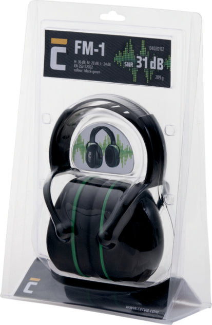 Casque antibruit FM-1 noir-vert