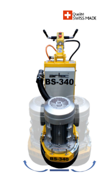 Ponçeuse de sols AirTec BS-340-EL avec tête pivotante pour l´usinage des bords