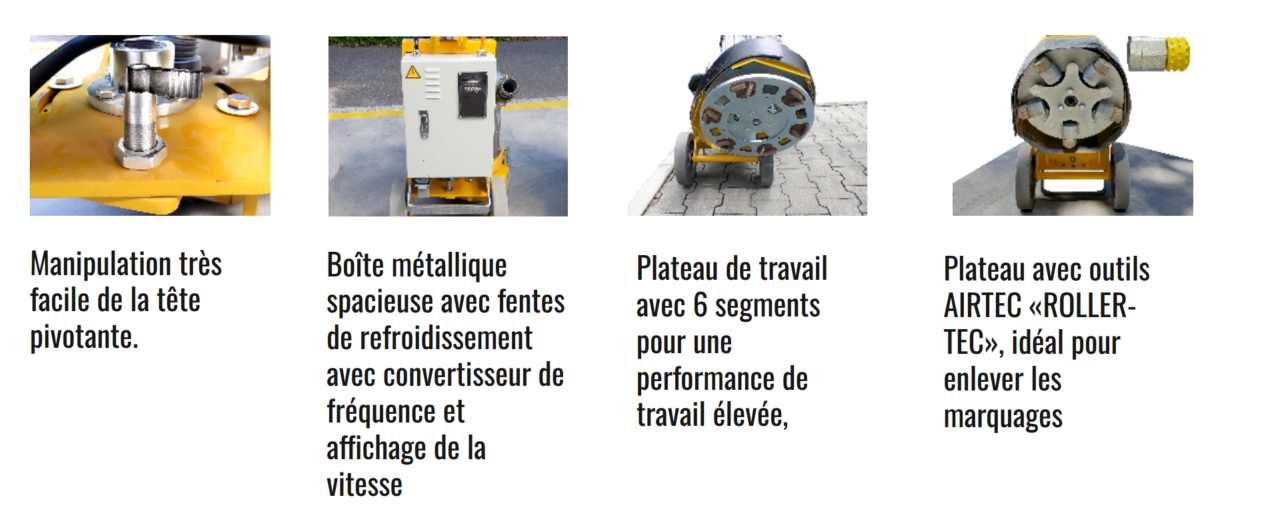 Ponçeuse de sols AirTec BS-340-EL avec tête pivotante pour l´usinage des bords - Image 3