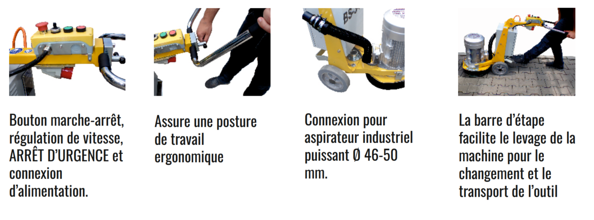Ponçeuse de sols AirTec BS-340-EL avec tête pivotante pour l´usinage des bords - Image 2
