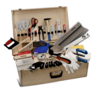 Coffret à outils en bois pour apprentis